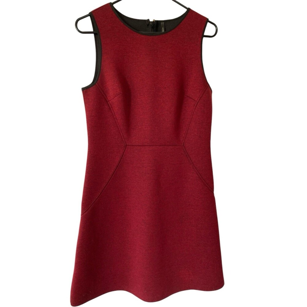 Marc New York-Andrew Marc Size 8 Red Dress A-Line Zip Career Lined Sleeveless